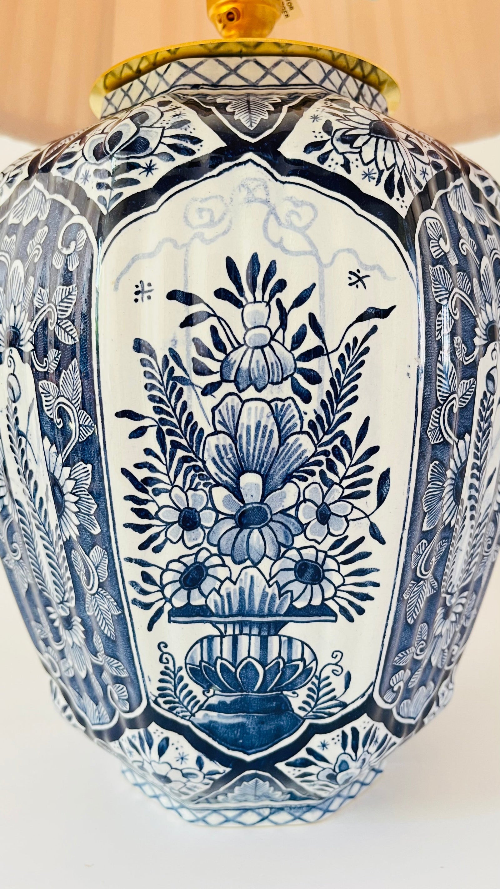Large Antique Royal Delft Lamp