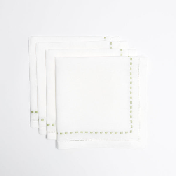 Green Dash Linen Napkins (set of 4)