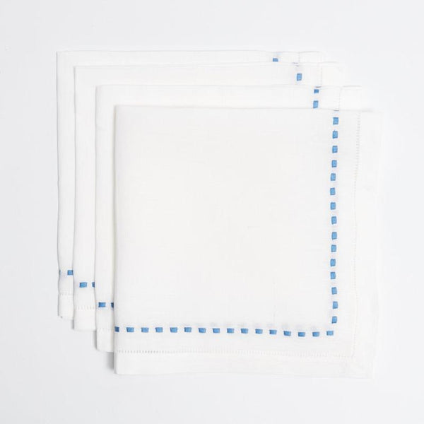 Blue Dash Linen Napkins (set of 4)