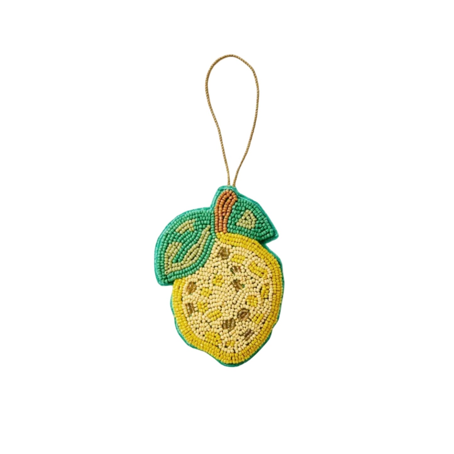 Lemon Yellow Beaded Christmas Decoration