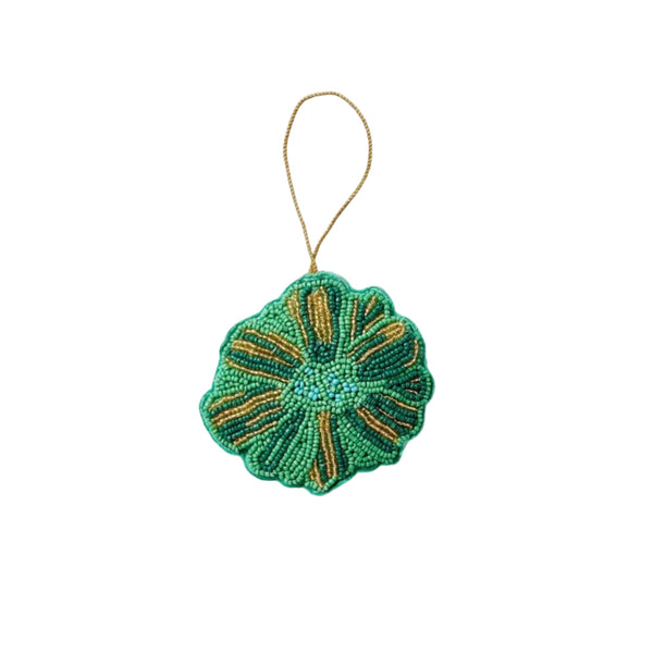 Flower Green Beaded Christmas Decoration