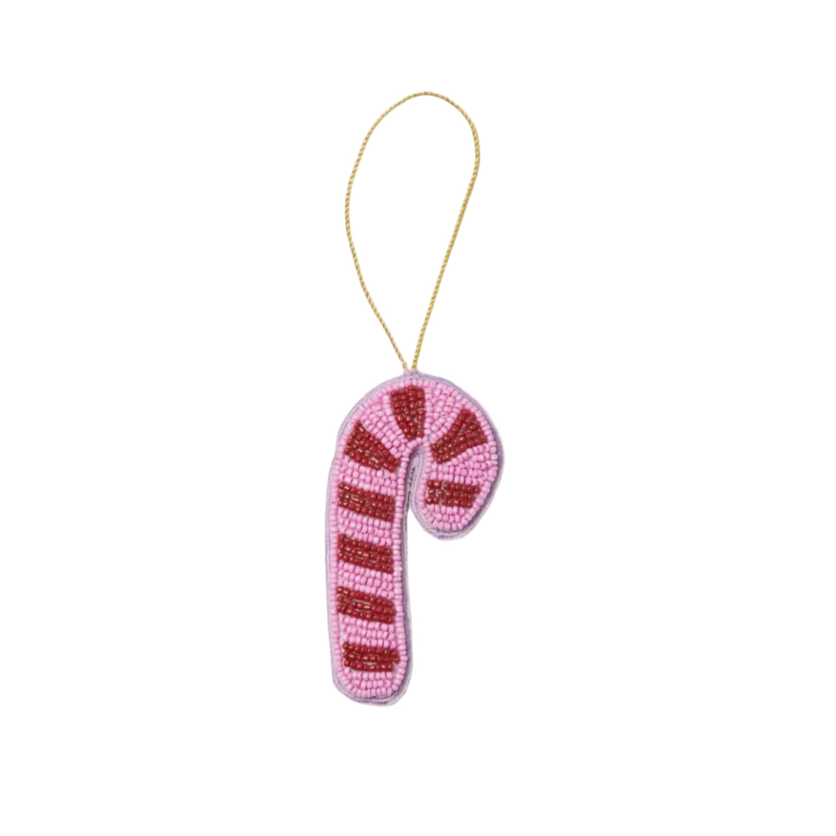 Candy Cane Pink Beaded Christmas Decoration