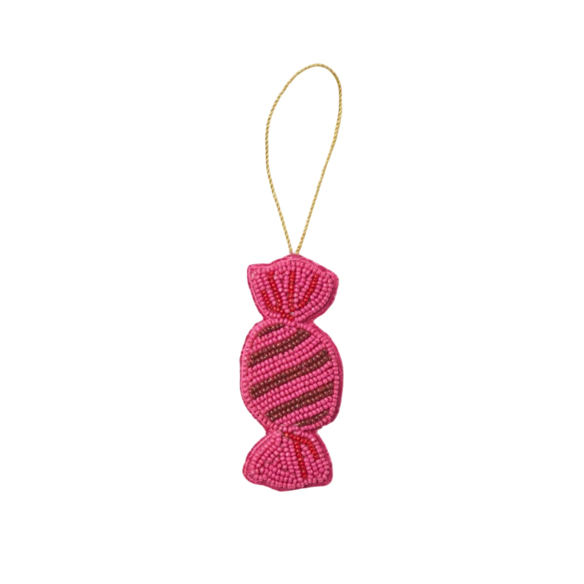 Bon Bon Bright Pink Beaded Christmas Decoration