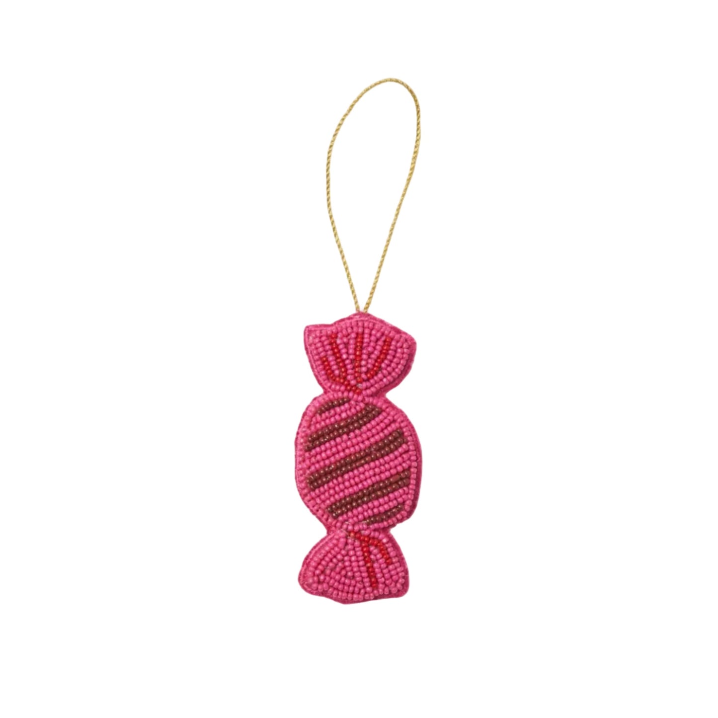 Bon Bon Bright Pink Beaded Christmas Decoration