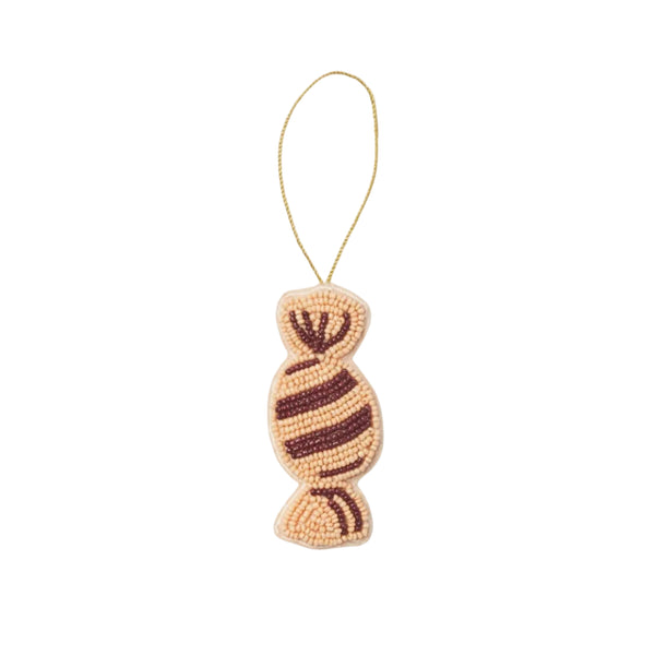 Bon Bon Peach Beaded Christmas Decoration