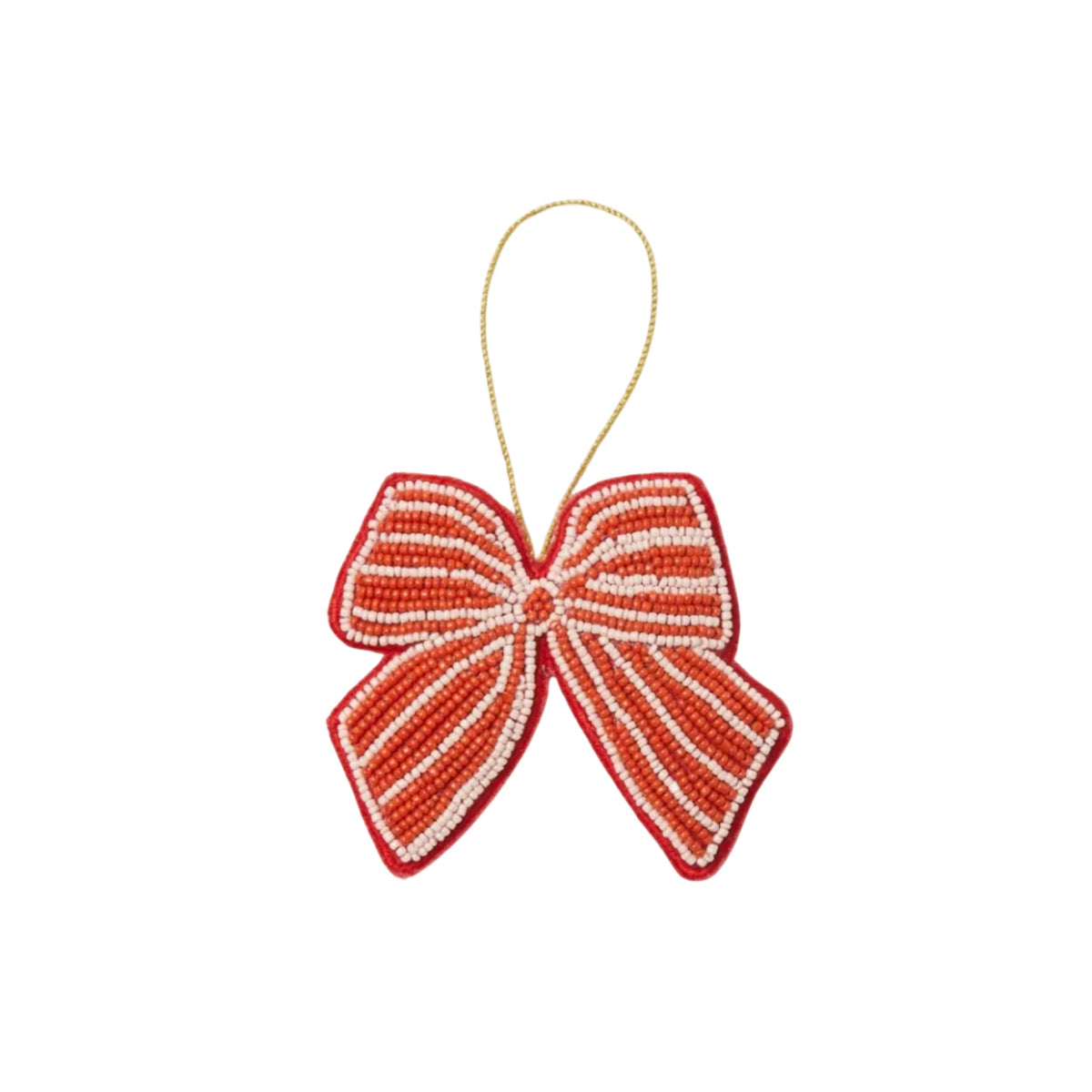 Bow Red Beaded Christmas Decoration