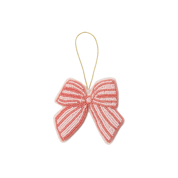 Bow Rose Beaded Christmas Decoration