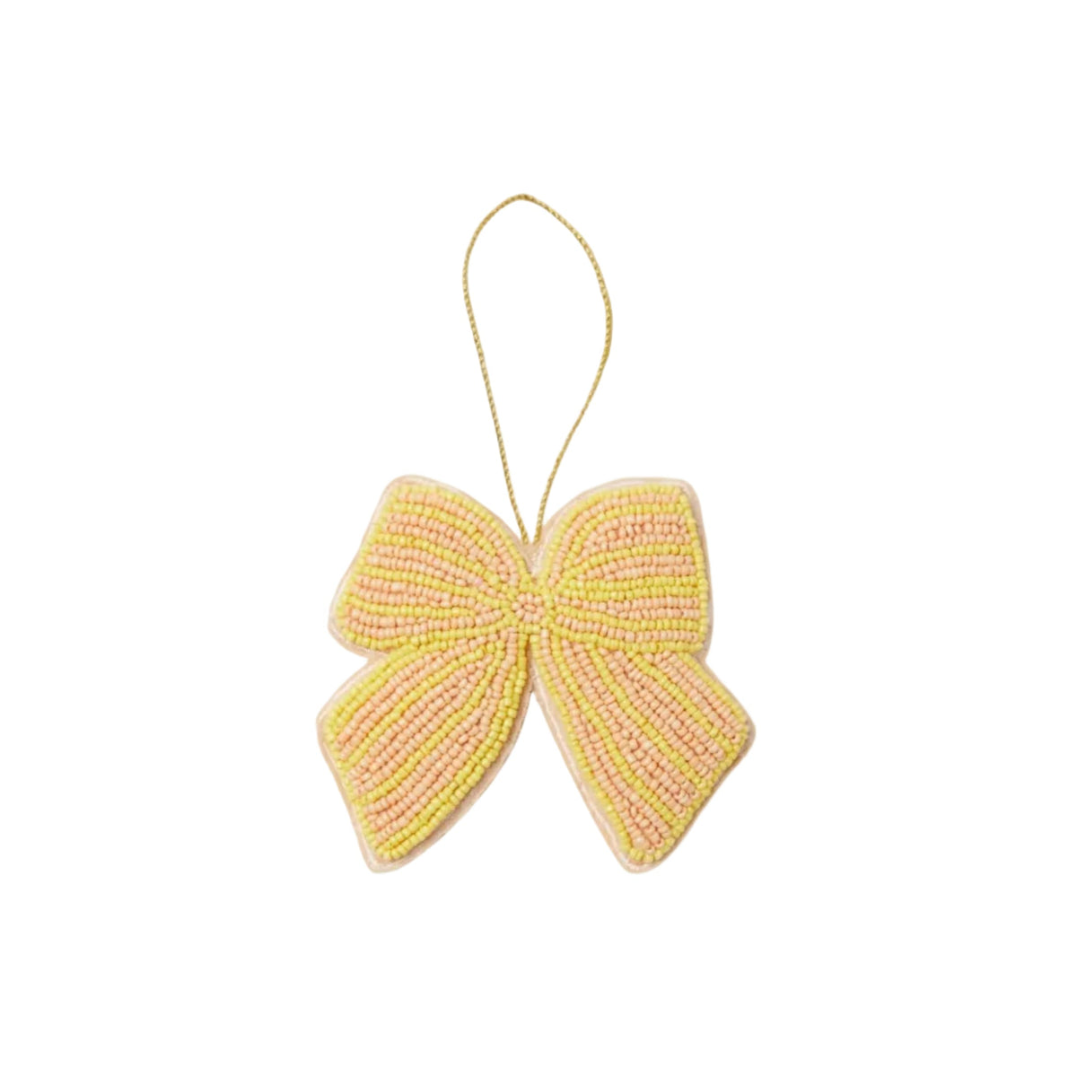 Bow Peach Beaded Christmas Decoration