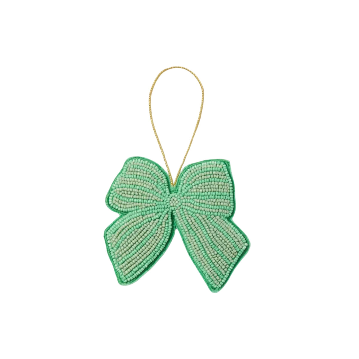 Bow Mint Beaded Christmas Decoration