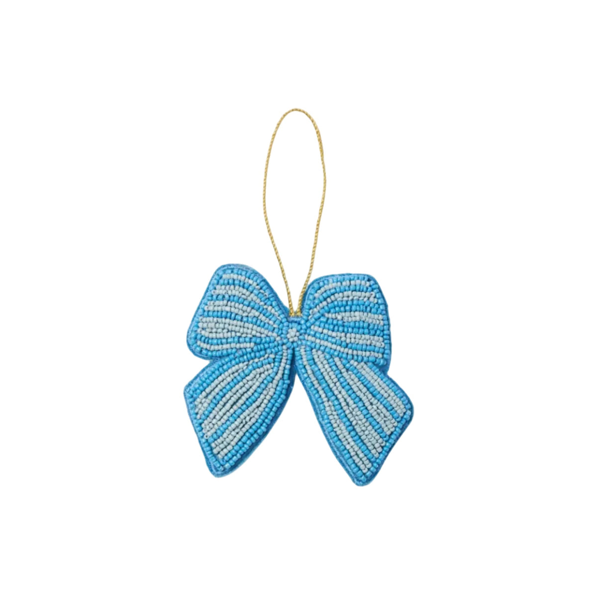 Bow Blue Beaded Christmas Decoration