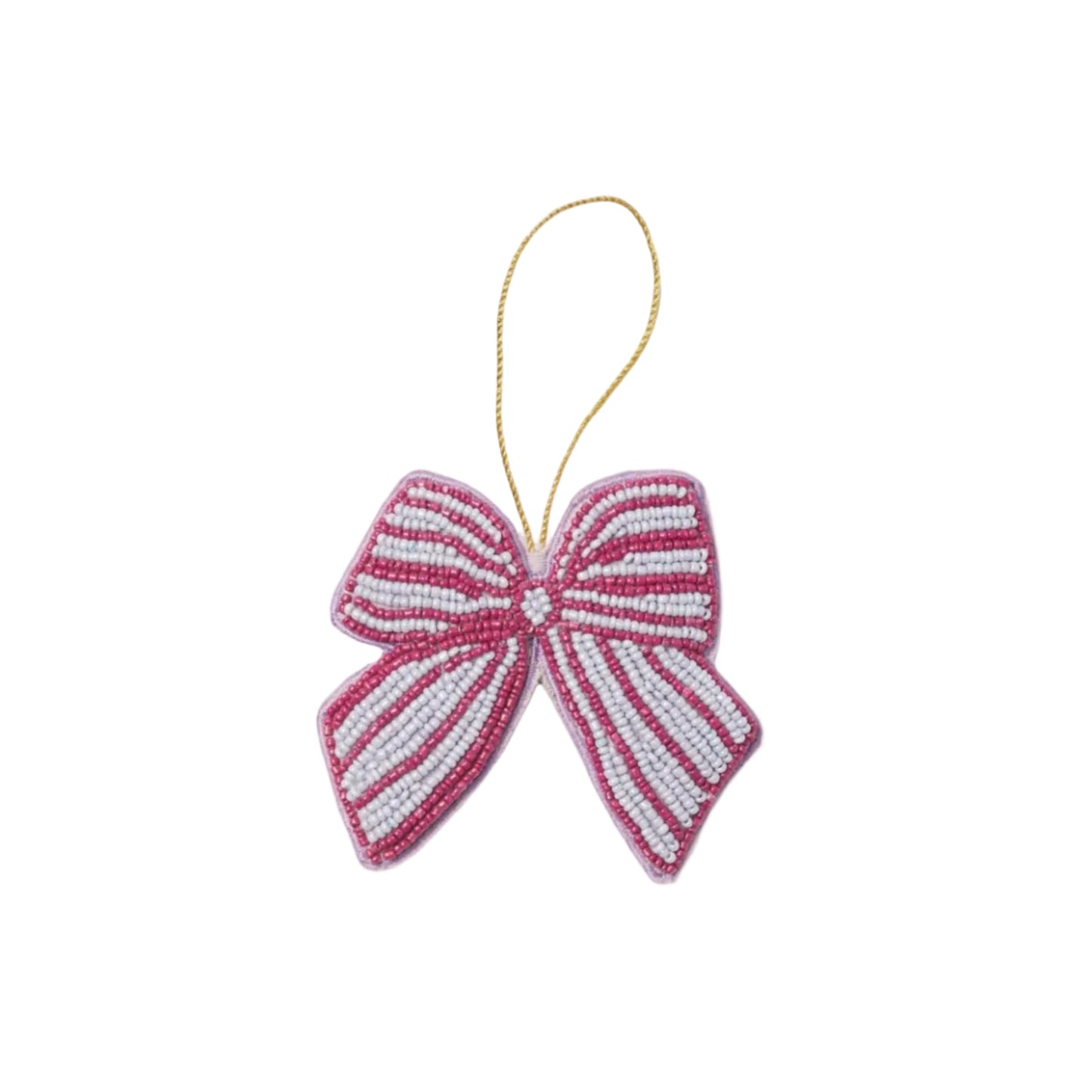 Bow Lilac Beaded Christmas Decoration