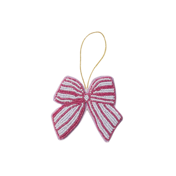 Bow Lilac Beaded Christmas Decoration