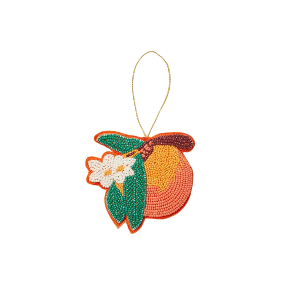 Orange Beaded Christmas Decoration