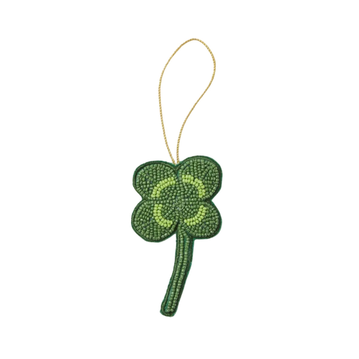 Clover Green Beaded Christmas Decoration