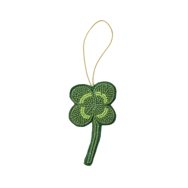 Clover Green Beaded Christmas Decoration