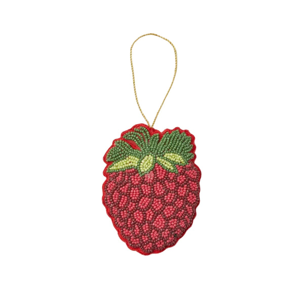 Raspberry Beaded Christmas Decoration