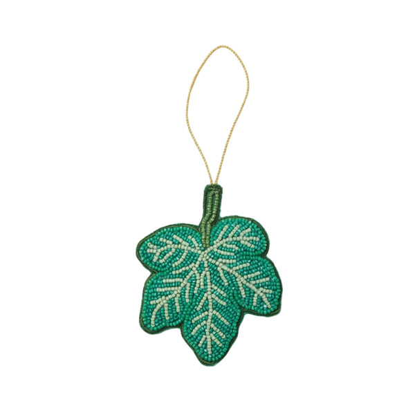 Fig Green Beaded Christmas Decoration