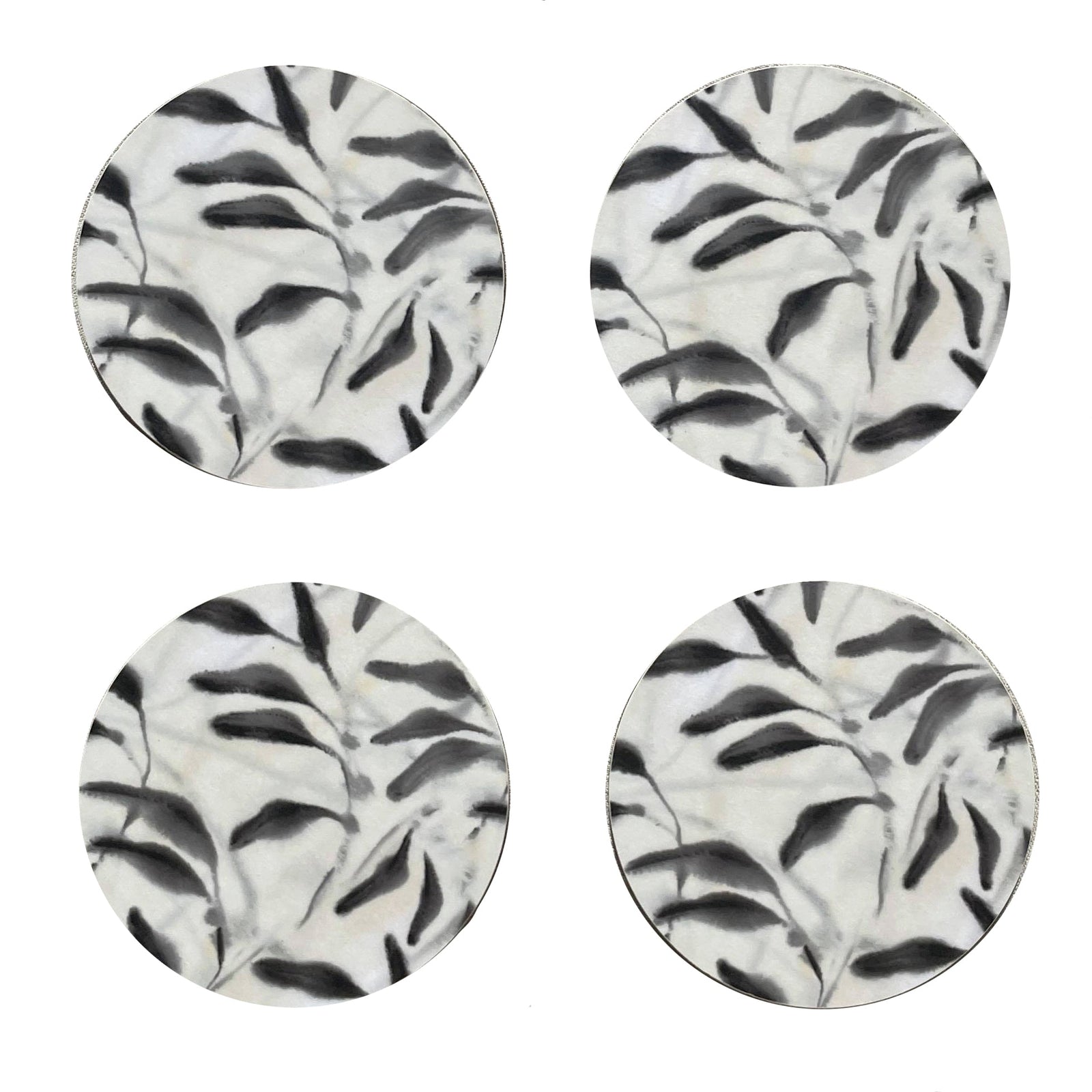 Set of 4 Amongst Round Coasters, Beige Grey