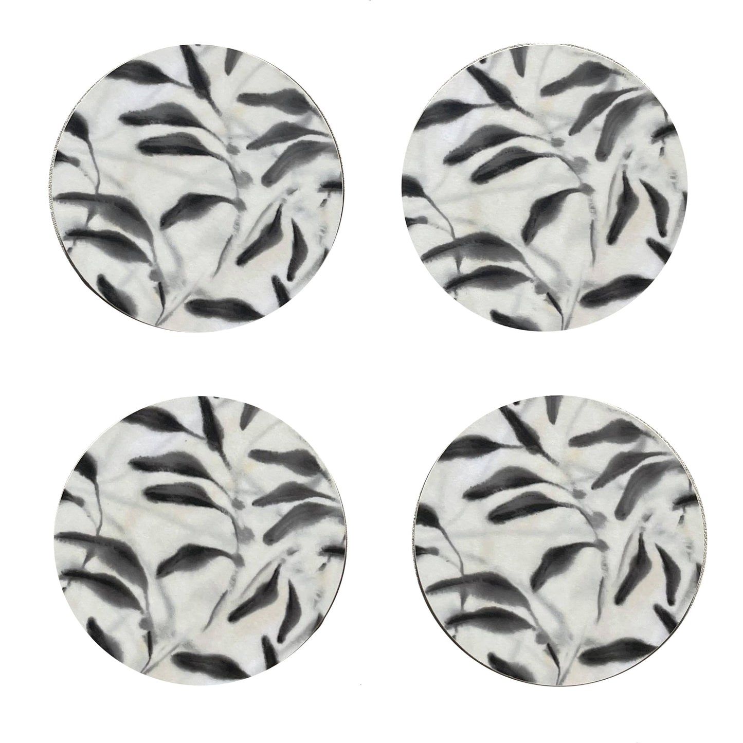 Set of 4 Amongst Round Coasters, Beige Grey