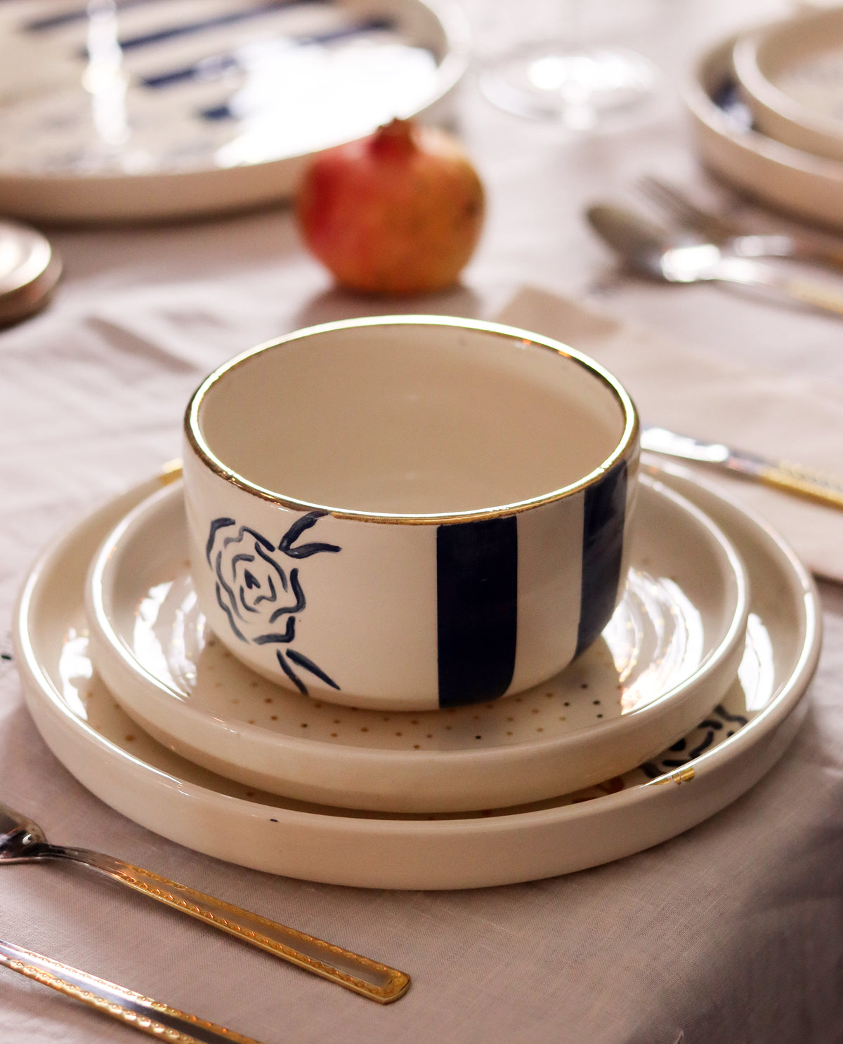 Royal Blue Stripe Bowl