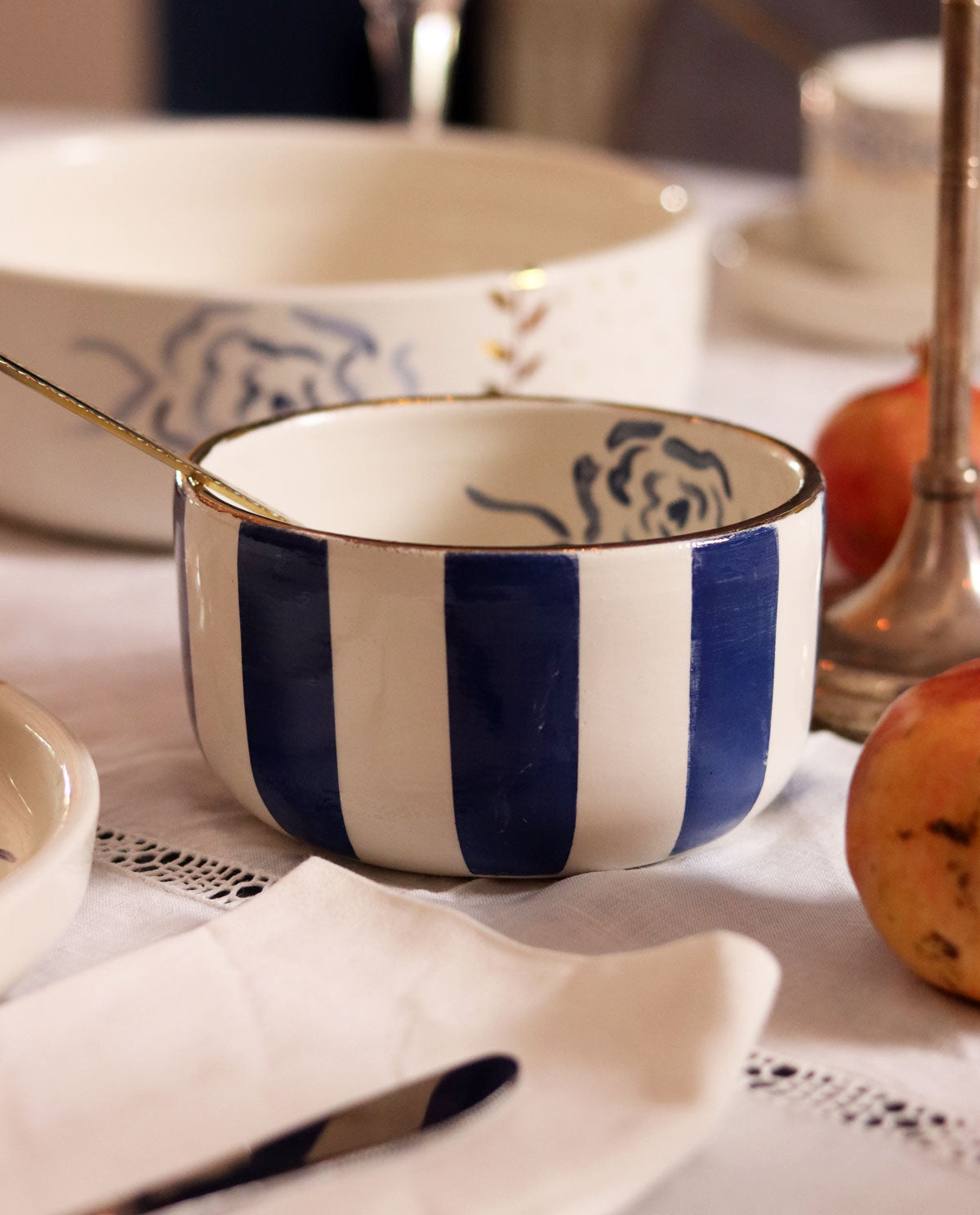 Royal Blue Stripe Bowl