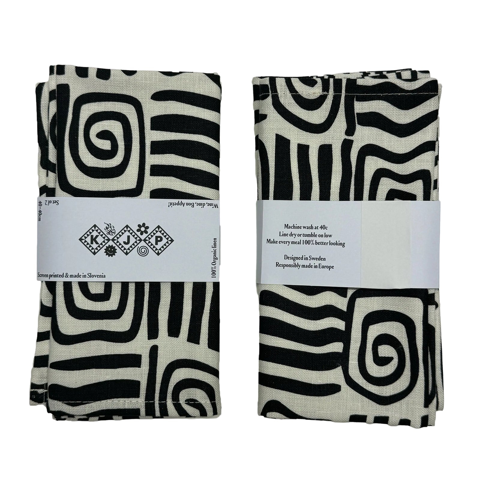 Napkin - Athena / Black (Set of 2)