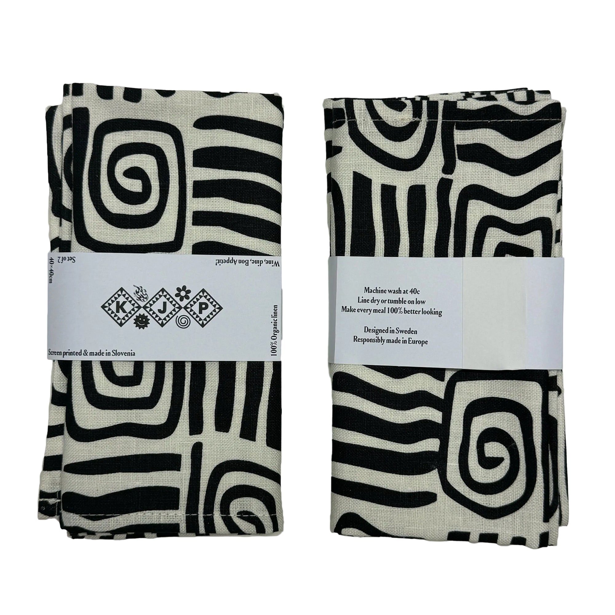 Napkin - Athena / Black (Set of 2)
