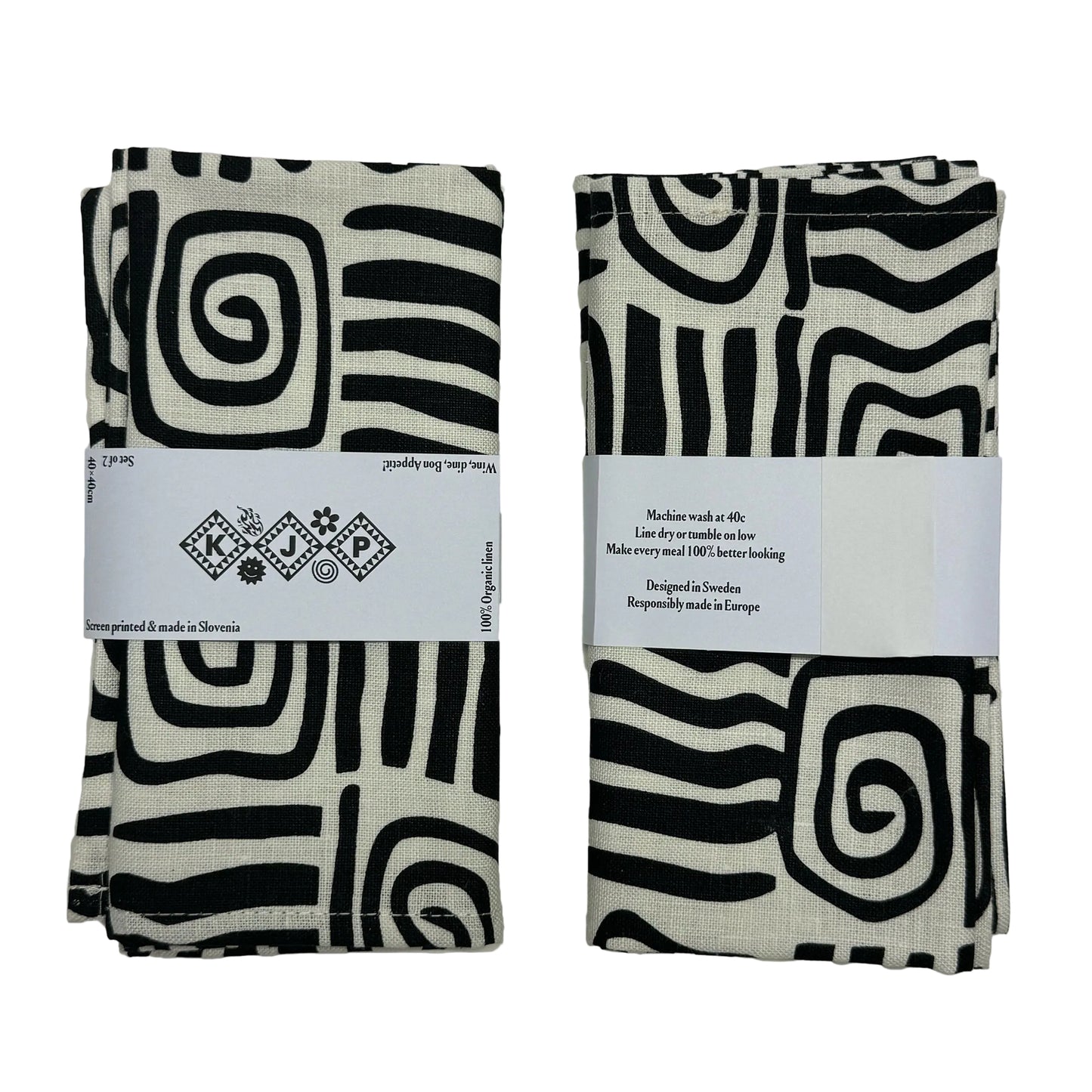 Napkin - Athena / Black (Set of 2)