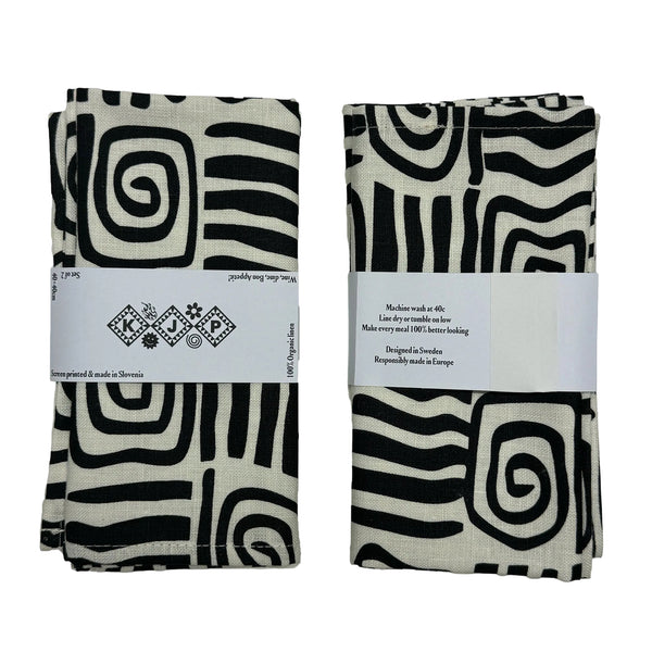 Napkin - Athena / Black (Set of 2)