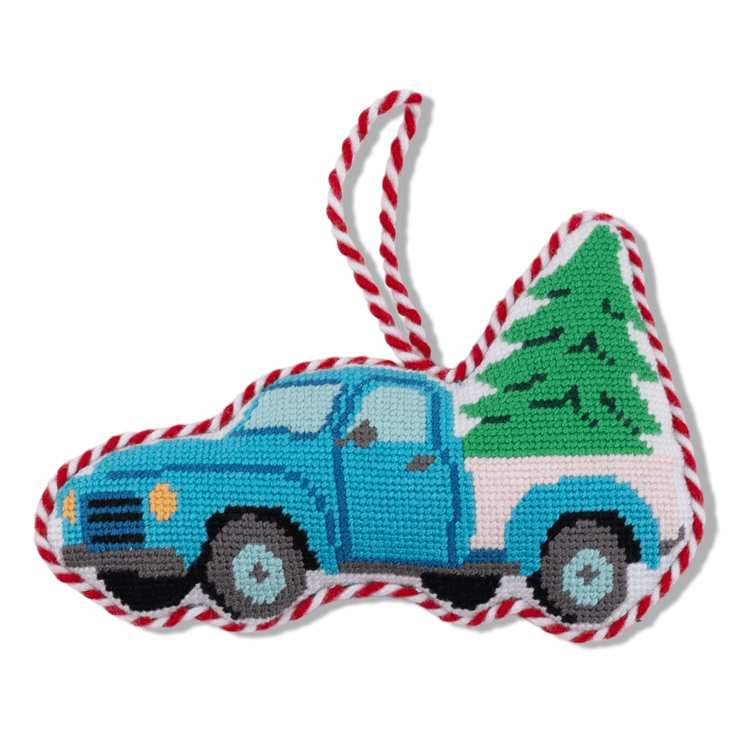 Needlepoint Icon Ornament - Blue Pickup - Furbish Studio