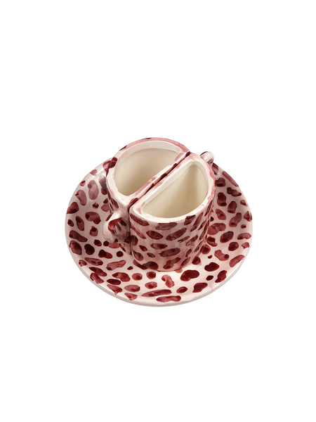 Tête a Tête Cup Set - Pink and Bordeaux Dots