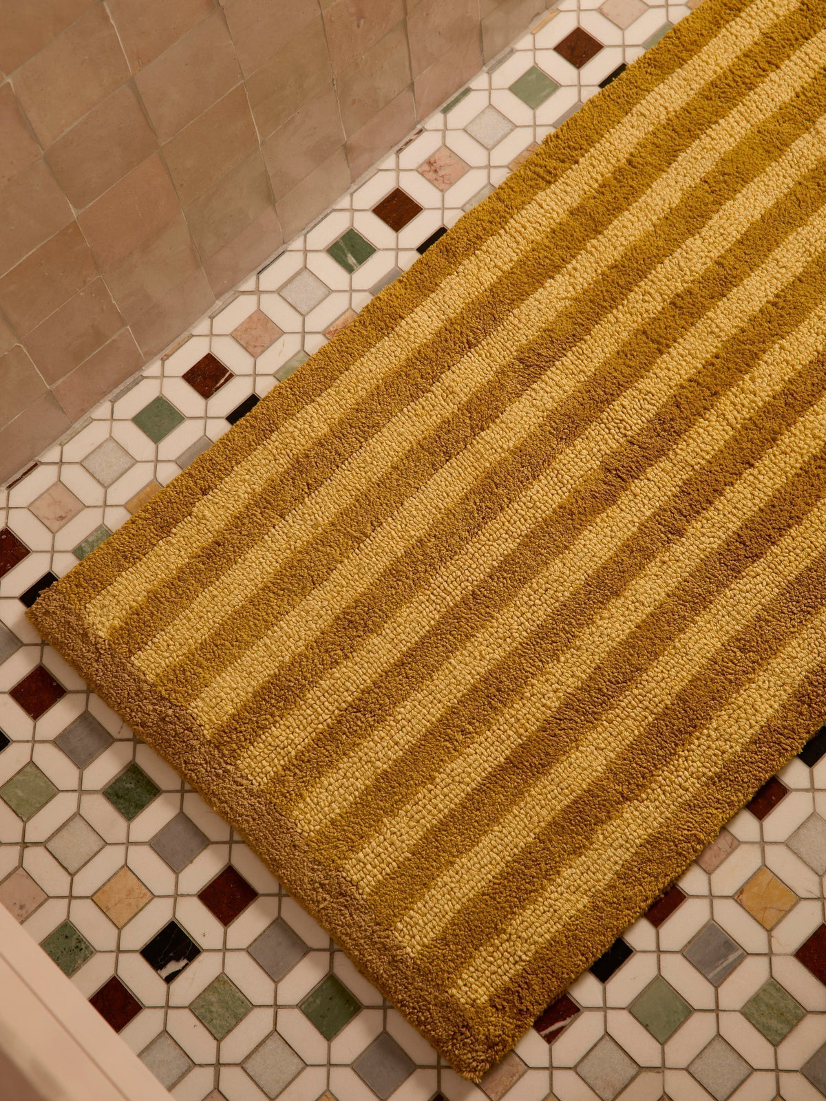 Stripe Mustard Long Bath Mat