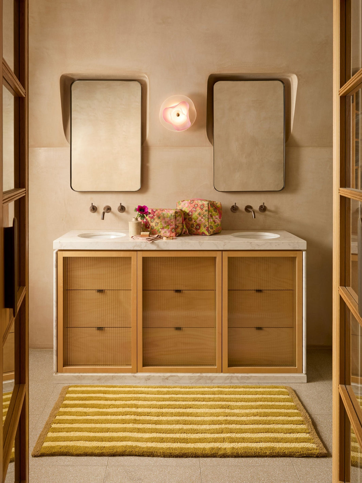 Stripe Mustard Long Bath Mat