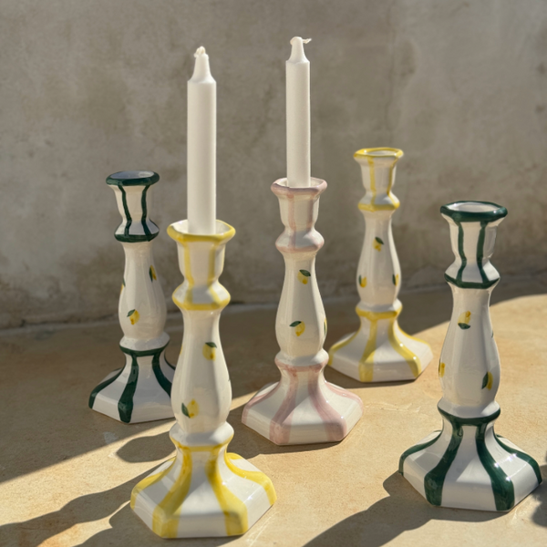Capri Yellow Candle Holder - 20cm