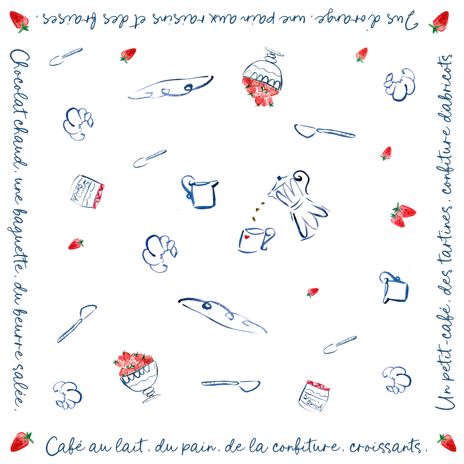 Breakfast in Paris - Linen Bistro Tablecloth