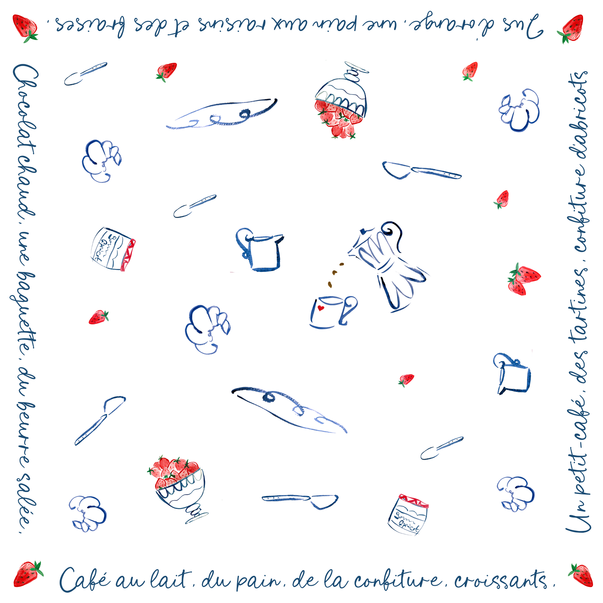 Breakfast in Paris - Linen Bistro Tablecloth
