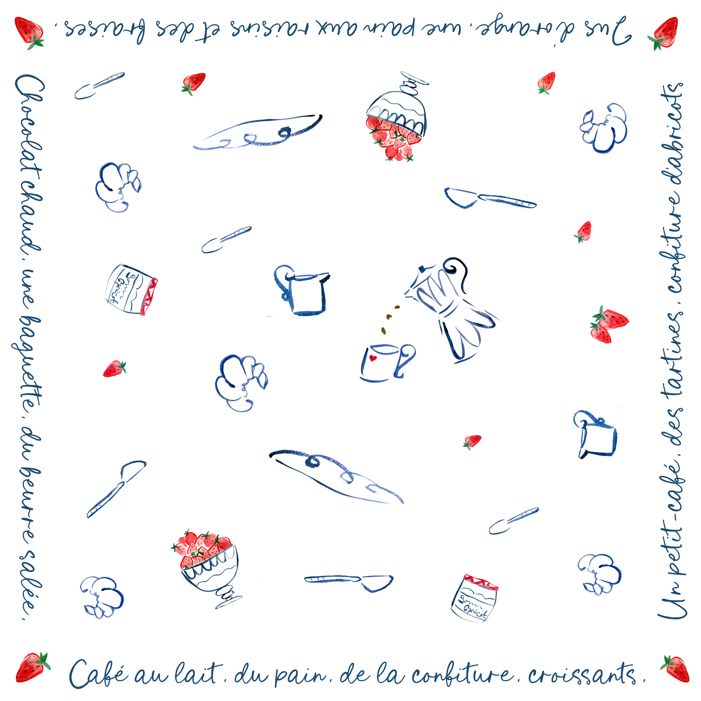Breakfast in Paris - Linen Bistro Tablecloth