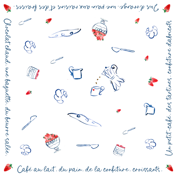 Breakfast in Paris - Linen Bistro Tablecloth