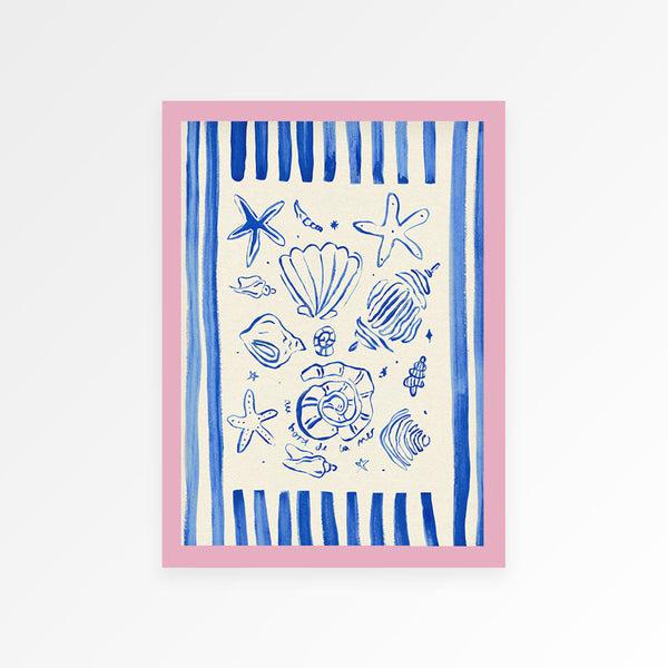 By The Seaside Hand Painted Print