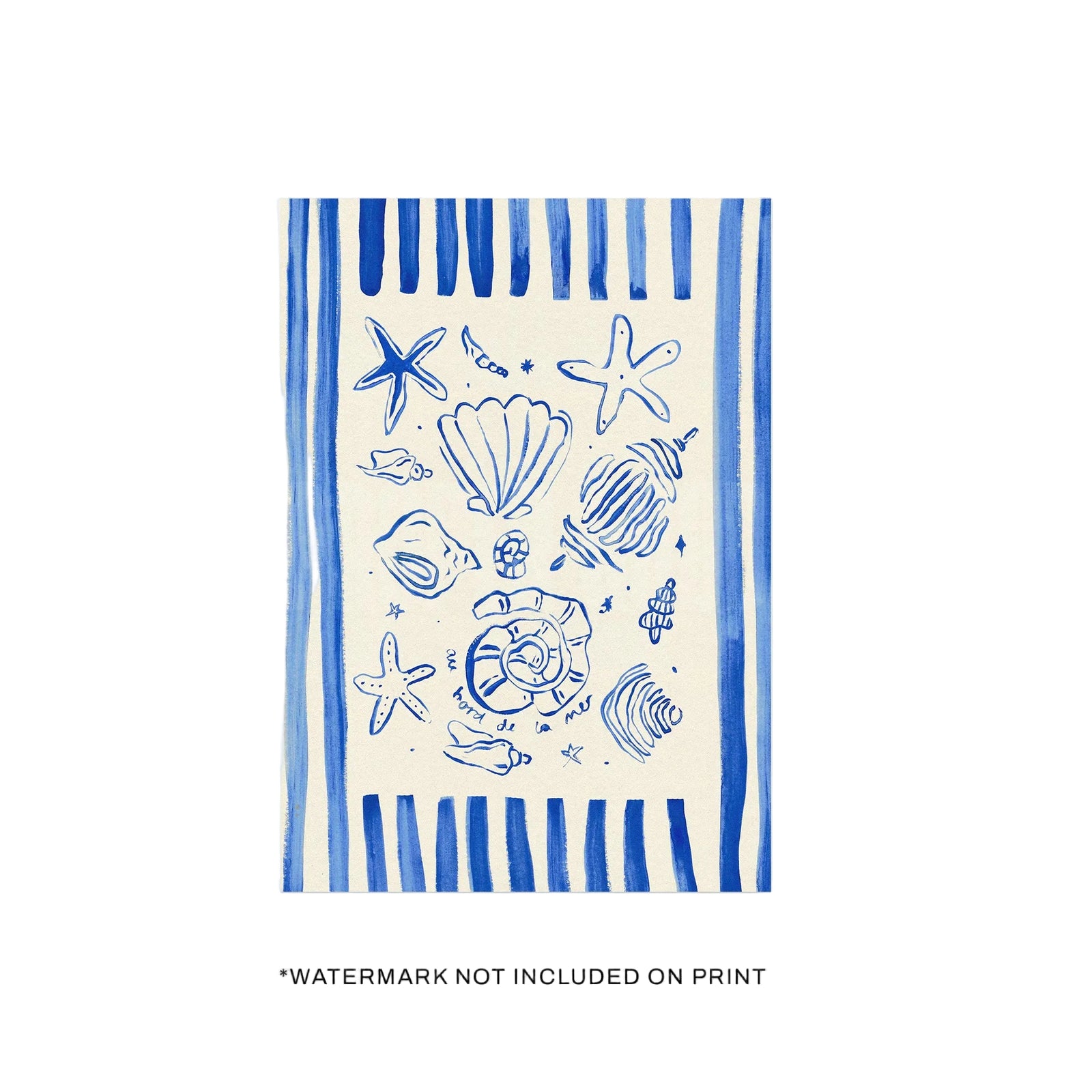 By The Seaside Hand Painted Print