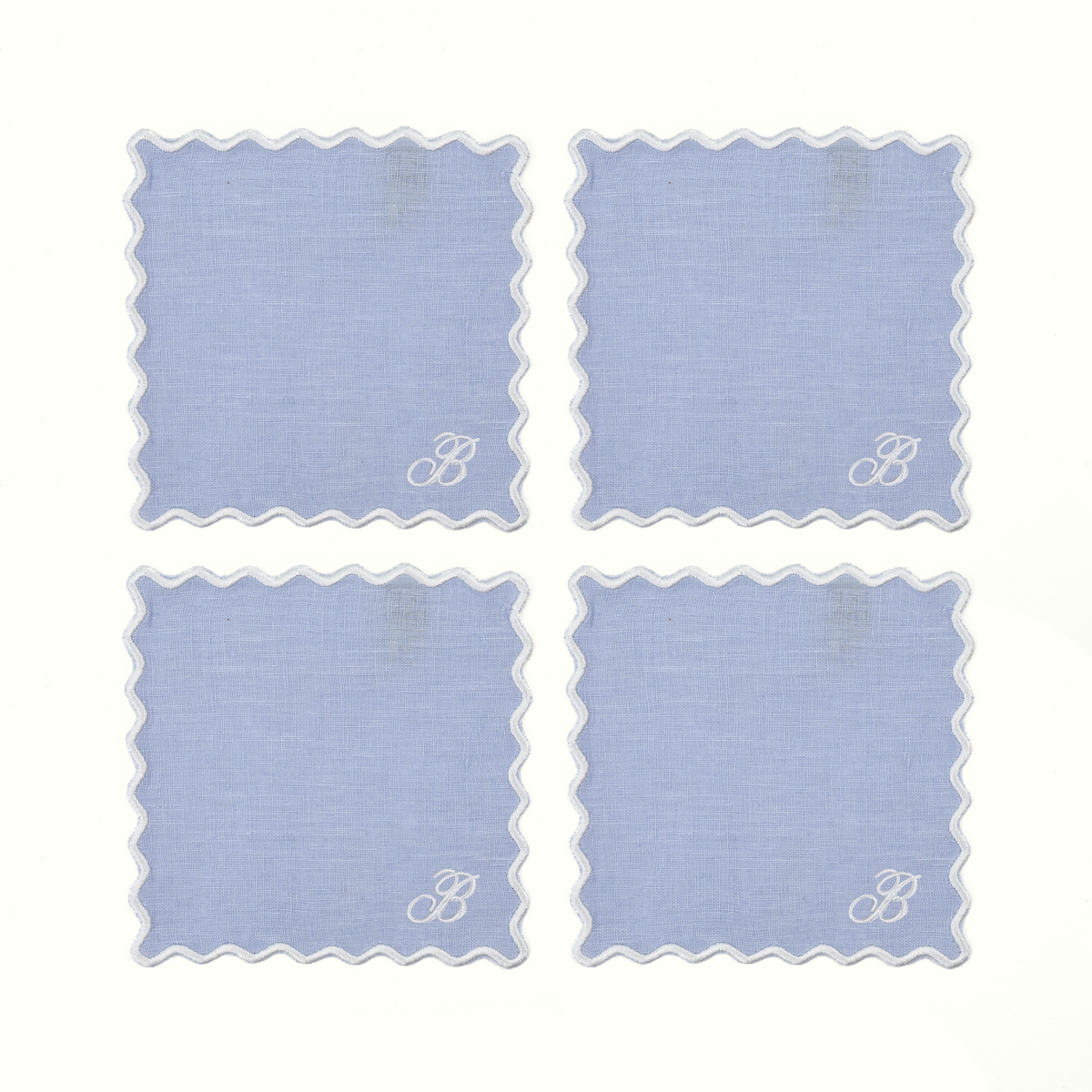 The Vivienne Square Cocktail Napkins - Powder Blue