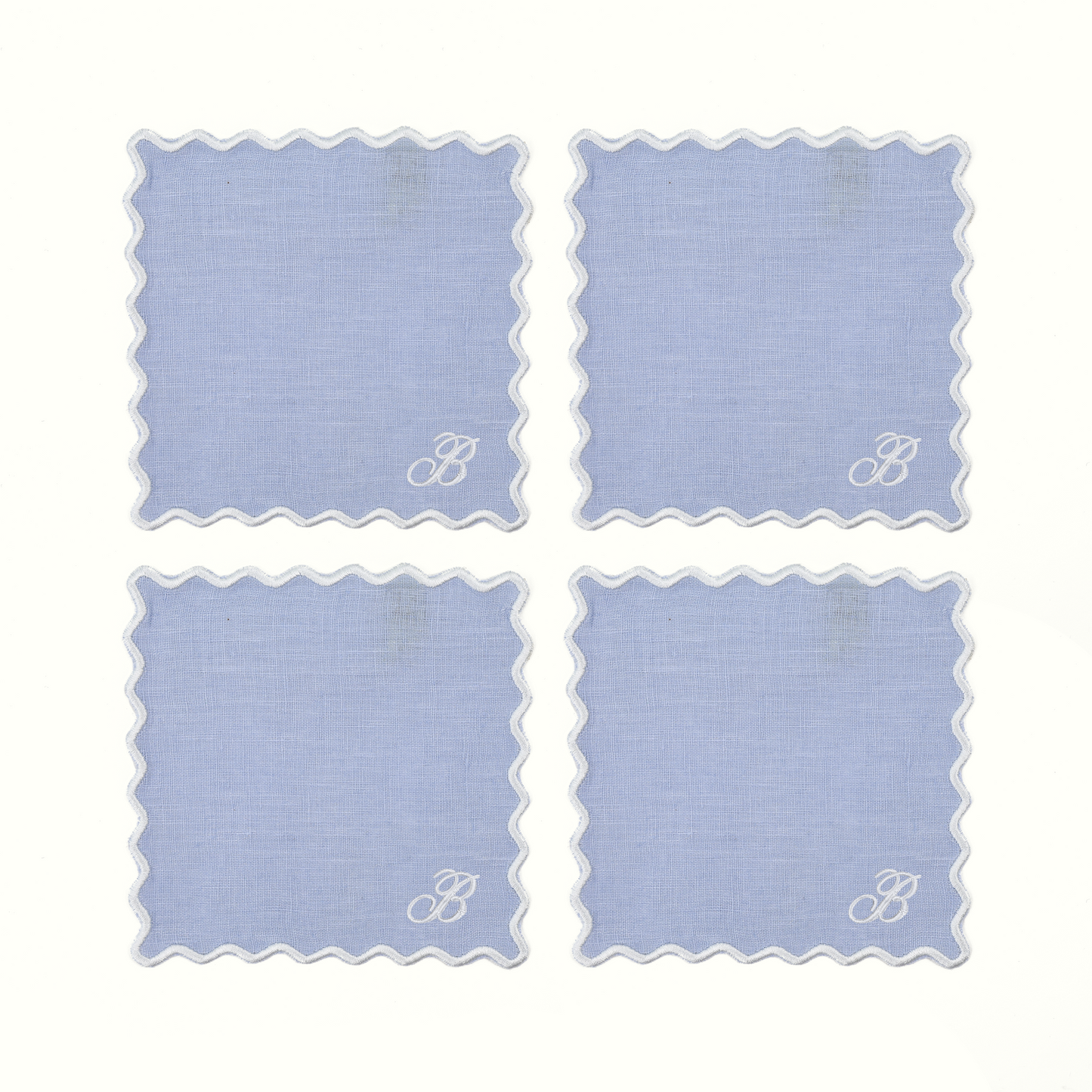 The Vivienne Square Cocktail Napkins - Powder Blue