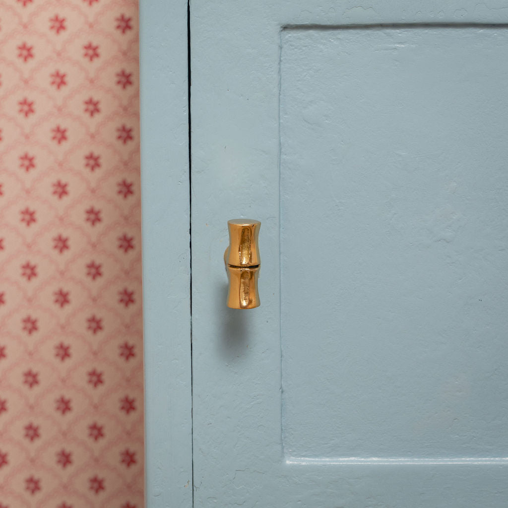 Bamboo T-Bar Knob, Lacquered Brass