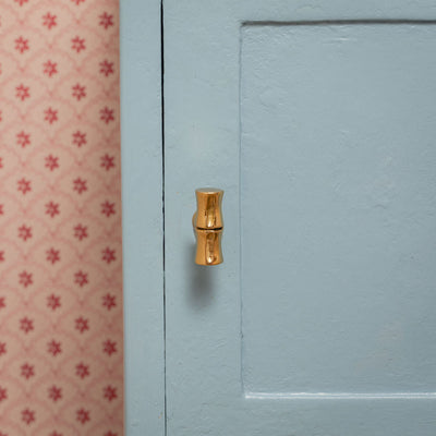 Bamboo T-Bar Knob, Lacquered Brass