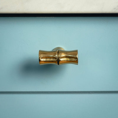 Bamboo T-Bar Knob, Lacquered Brass
