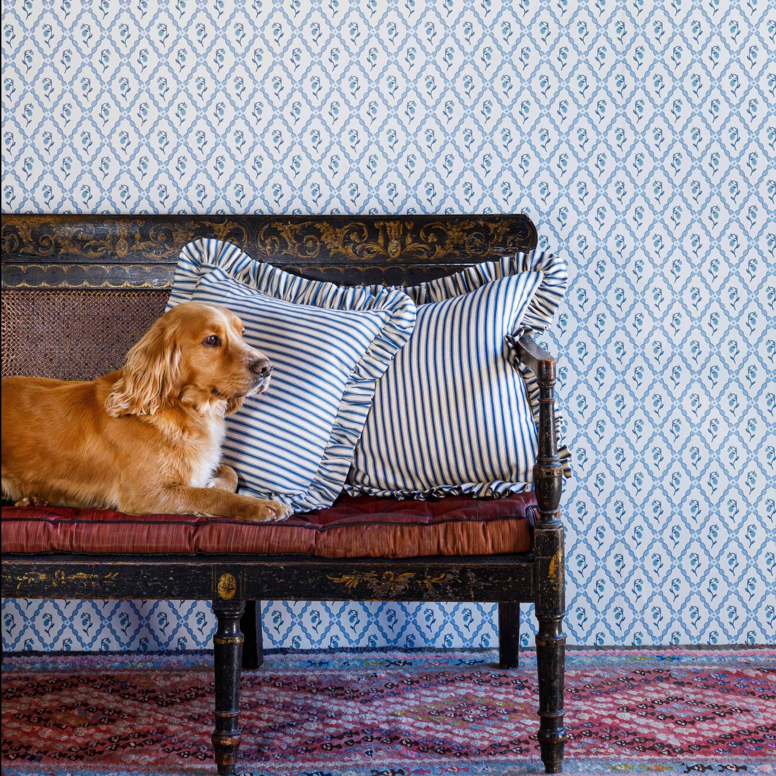 Wild Strawberry Trellis Wallpaper