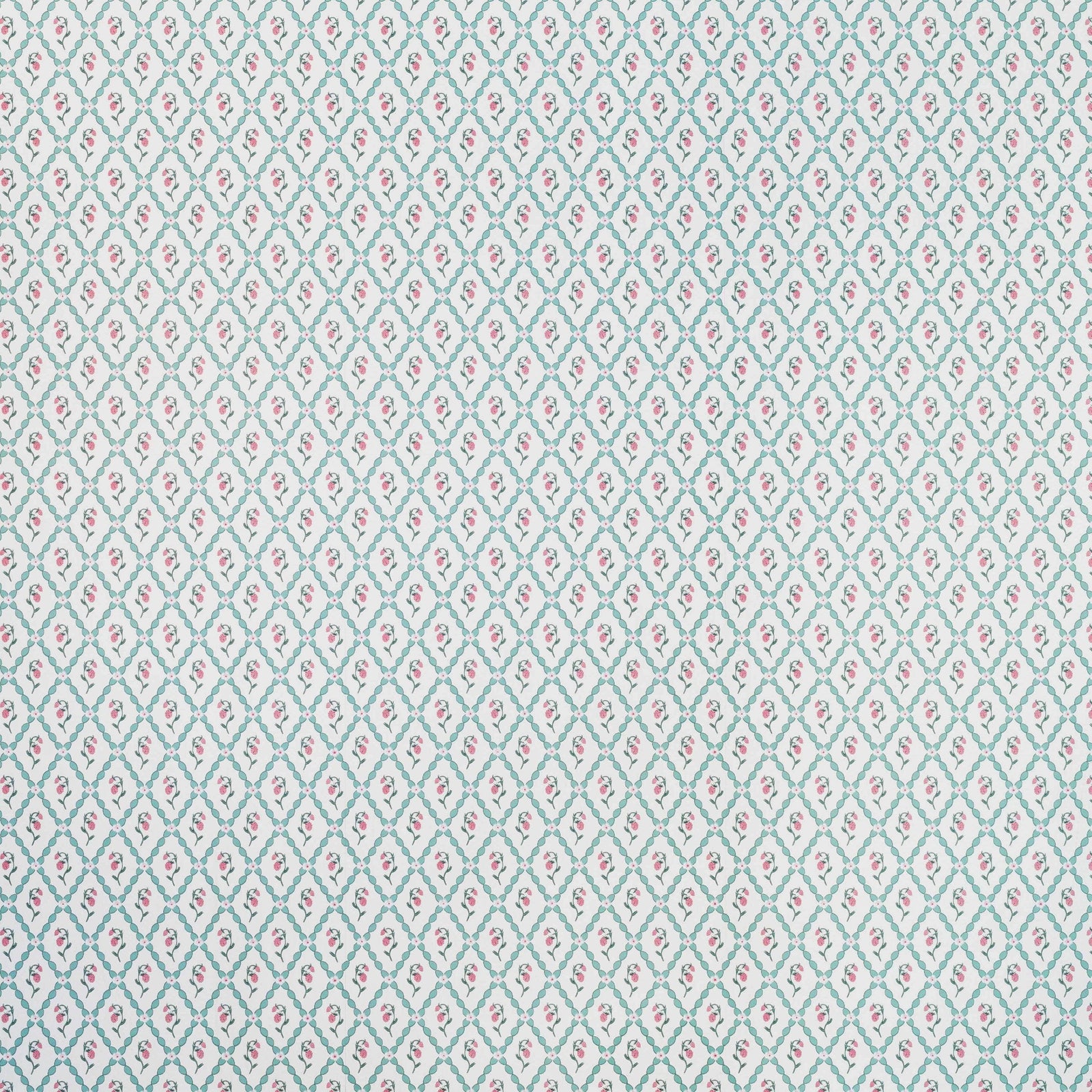 Wild Strawberry Trellis Wallpaper