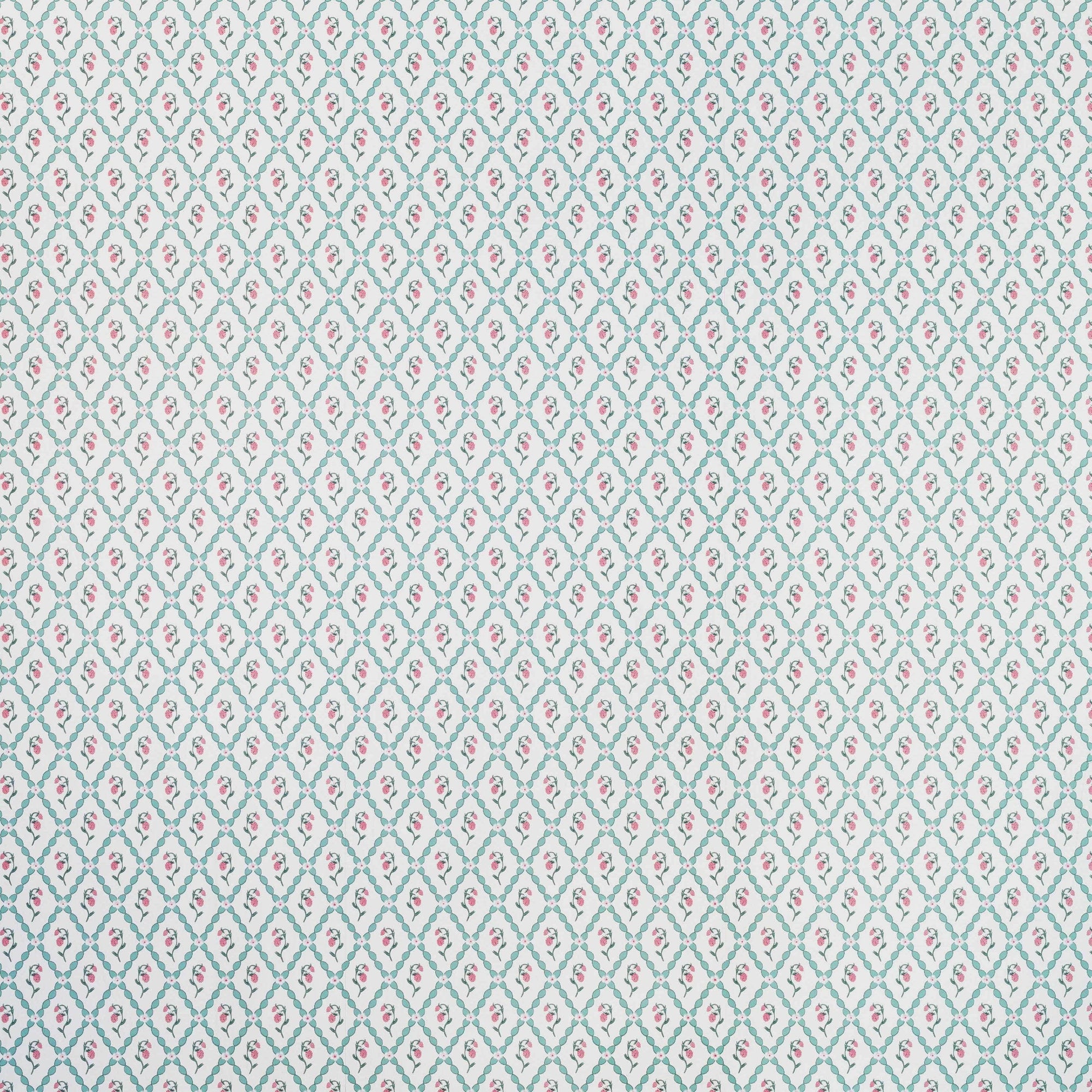 Wild Strawberry Trellis Wallpaper