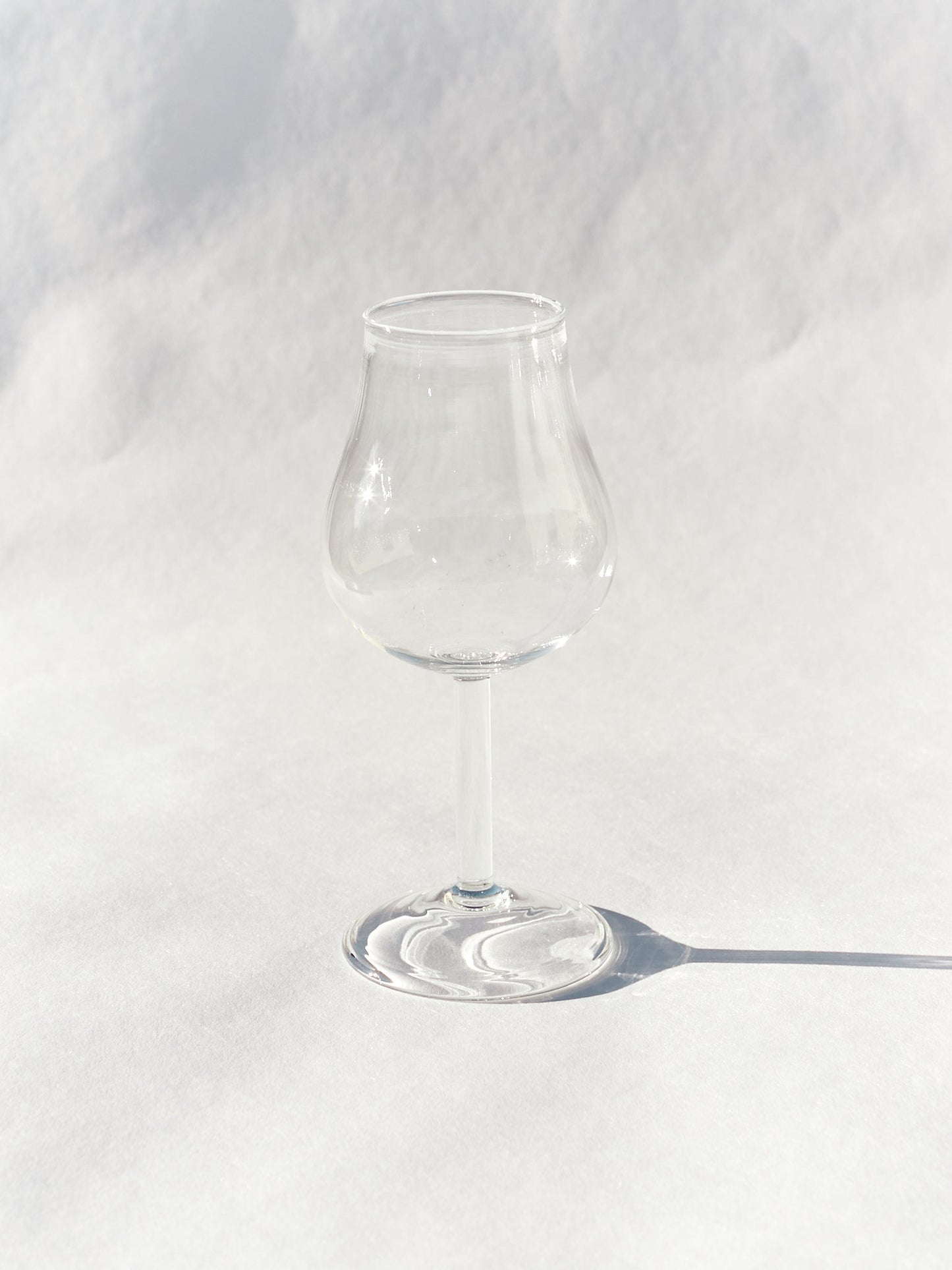 Hand Blown Tall Wine Glass in Clear