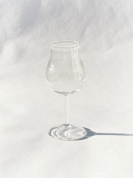 Hand Blown Tall Wine Glass in Clear